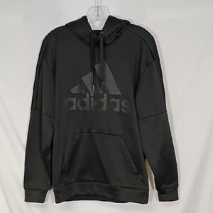 EUC Adidas Black Pullover Hoodie with Logo Mens Size Large Athleisure Workout